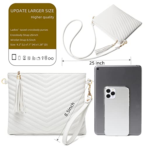 Trendy Vegan Leather Shoulder Purses, Clutch Wallet with Wristlet Strap,Small tassel Crossbody Bags for Women2