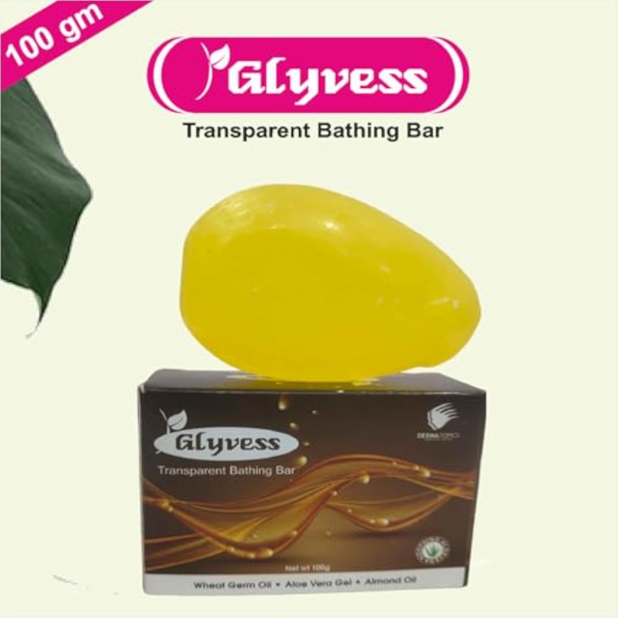 Transparent Bathing Bar with Wheat Germ Oil & Aloe Vera, 100g