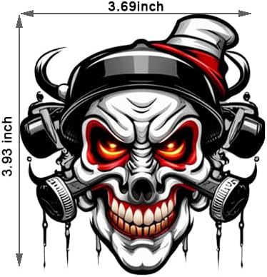 Miniatura 2 de U-Sky Vinilo de transferencia de calor mecánico Steampunk con diseño de calavera para bolsos, jeans, ropa, chaquetas, paquete de 3 unidades