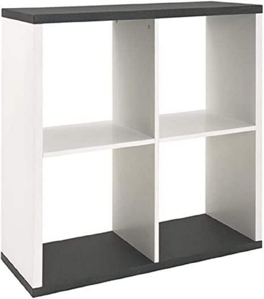 HAKU Scaffale granito look, bianco, MDF - Dim. L 80 cm x A 86 cm x P 30 cm, Stile Moderno