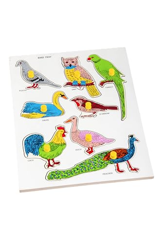 Image of Little Genius Bird Tray Puzzle with Knob, Illustrative Educational Toy(SP-15)