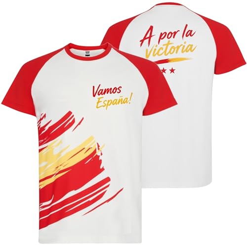 Stock Futbol Camiseta Selección Española Mundial 2026 2028 Vamos España A por La Victoria Unisex Adulto Manga Roja   Talla XXL