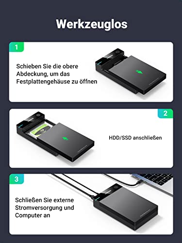 UGREEN USB 3.0 Festplattengehäuse für 3,5 Zoll Festplatten