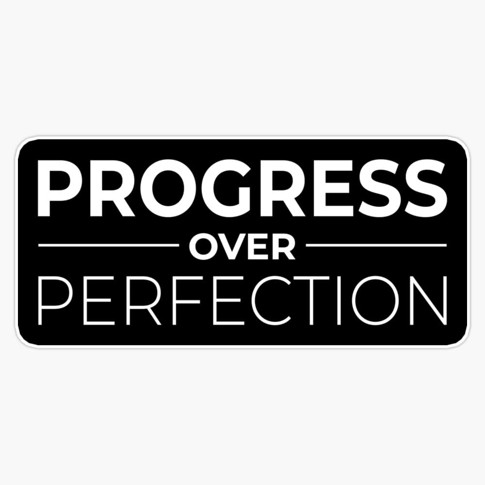 Motivational Progress Over Perfection Back To School Teacher Sticker Vinyl Waterproof Sticker Decal Car Laptop Wall Window Bumper Sticker 5"