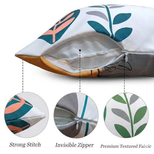 Image of Reversible Cushion Cover 16 inch x 16 inch Set of 5 - Premium Stitched Sofa Pillow Cover Set with 10 Unique Bohemian Printed Designs & Invisible Zipper