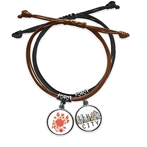 Bracelet corde Fleur Rouge en cuir pour vos sorties estivales