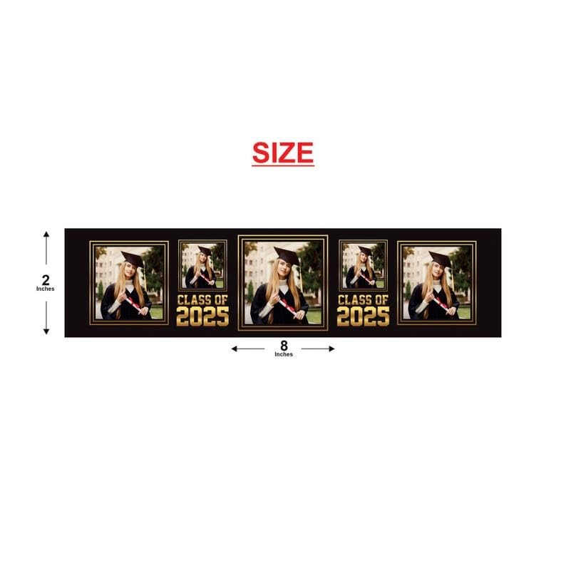 Voila Print 25 Pcs Custom Photo Graduation 2025 Water Bottle Labels, Personalized Class of 2025 Grad Party Decorations for Table, Waterproof Grad Favors, VP2807