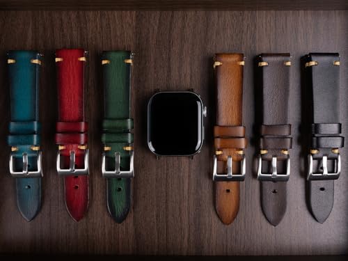 Image of Retro Handmade Watch Band, Quick Release Vintage Leather Watch Strap Replacement,Choice of Width-18mm 20mm 22mm 24mm or 26mm