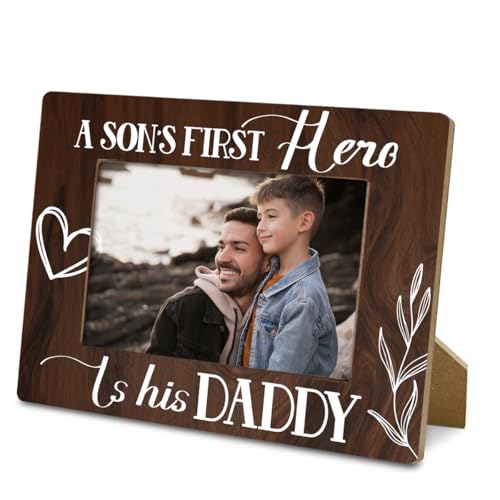 Daddy and Son Wooden Picture Frame Gift for Father New