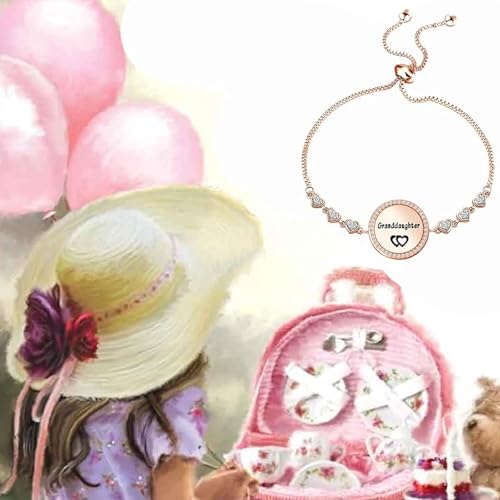 Image of FEELMEM Nana's Granddaughter Slider Bracelet Gift for from Nana Granddaughter Birthday Graduation Gift