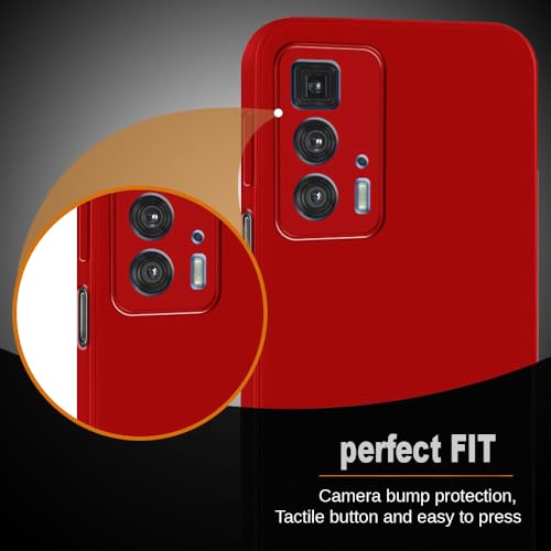 Image of Back Cover for Motorola Edge 20 Pro 5G | Full Camera Protection | Premium Liquid Silicon Case | Flexible Bumper Case for Motorola Edge 20 Pro 5G (Red)
