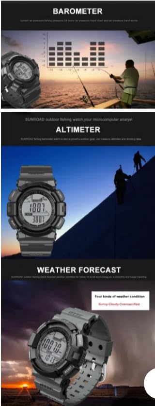 FR715AWatche for Men Outdoor FishingWatch 3ATM Waterproof Barometer Altimeter