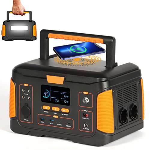 Tragbare Powerstation 932Wh, 1000W Solargenerator Mobiler Stromspeicher mit 230V AC Steckdose/USB/Wireless Charging für Outdoor, Camping und als Notstromaggregat (Solarpanel NICHT Enthalten) Cover