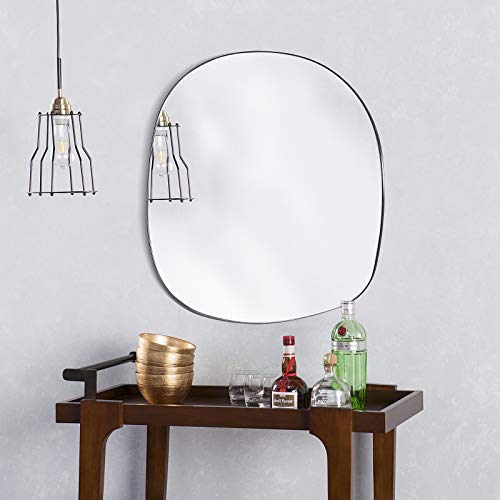 Edgewood Asymmetrical Accent Wall Mounted Irregular Oval Mirror Decor For Living Room Bedroom Entryway, Small Size 19.7 X 20.5 Inches #TOP2