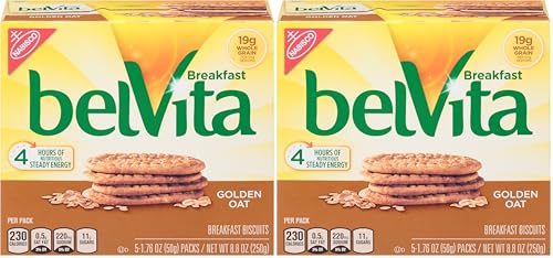 belVita Breakfast Biscuits, Golden Oat Breakfast Biscuits, 8.8 oz (Pack of 2)