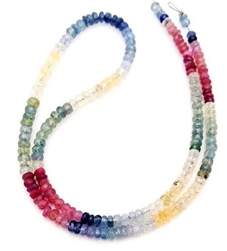 Perles en saphir multicolore 3mm rondelles facettées LKBEADS pour création bijoux DIY E0117