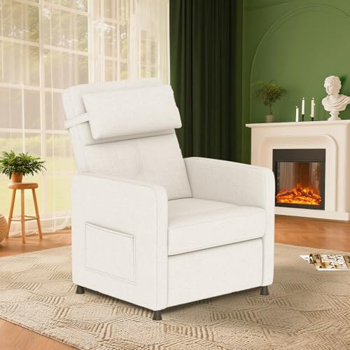 GarveeHome Power Recliner Living Room Lazy Chair Adjustable Electric Reclining Chair Home Theater Seating with Side Pockets & USB Port(Beige) Beige Regular