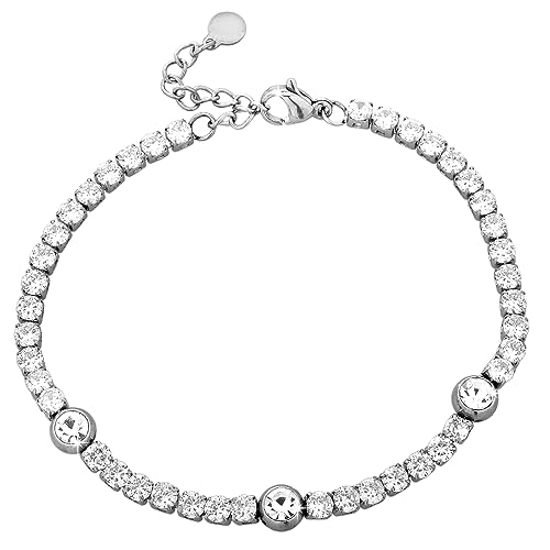 Bracelet tennis ajustable jusqu'à 21,50 cm, fini les bijoux trop petits