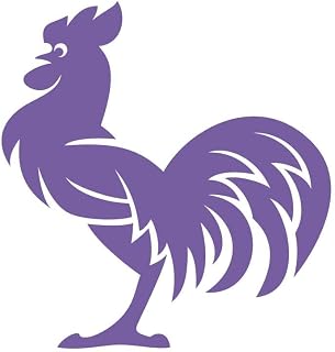 Modern Folk Art Bold Rooster 3 inch Lavender Indoor Outdoor Vinyl Decal