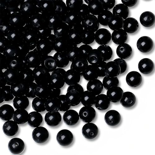 50 cuentas de piedra de obsidiana natural de 6 mm, doradas y redondas Ideales para pulseras, collares y joyas hechas a mano Piedras preciosas y energéticas sueltas