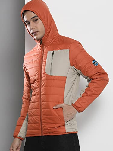 Image of The Indian Garage Co Men Slim Fit Solid Puffer Jackets