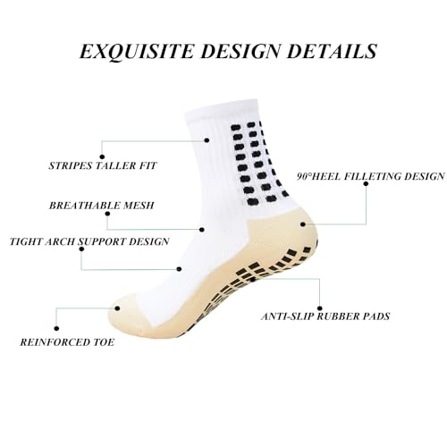 fjberrtsat Men's Socks Soccer Non Skid Ball Football Socks Anti-Slip Athletic Non Slip Pads for Basketball Sports Sock2