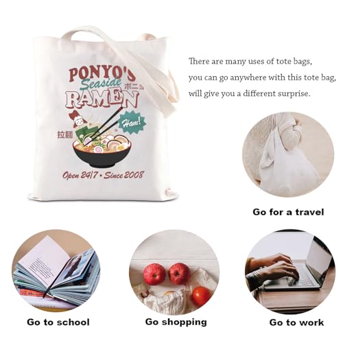 Bolsa Tote de Lona Ponyo Ramen KUIYAI Anime miniatura 5