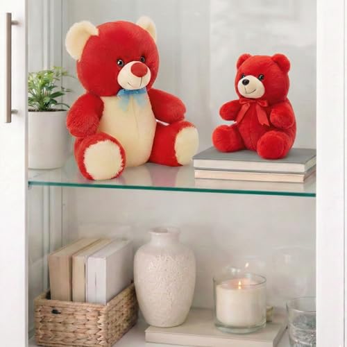Image of Tabitha Stuffed Toys-Ultra Soft Plush Toy for Kids | Birthday Gifts for Kids and Girls | (Combo of 2 Toys 30 Cm Red Teddy & 25 Cm Red Teddy)