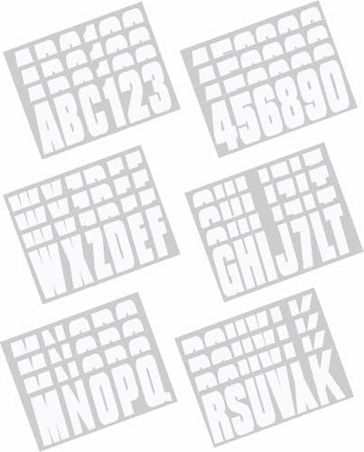 Image of Hardline Products Series USA 350 Boat Registration Numbers Kit - 3 Inch Solid White Marine Vinyl Decals - USCG Compliant Lettering for Hull, PWC, Jet Ski, Pontoon - Fuel & Fade Resistant - 146 Set
