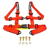 Spocoro 4 Point Harness 2 Inch webbing, Buckle Release Compatible for Go Kart, UTV, ATV, Sim Racing Rig, Off Road Only, Red
