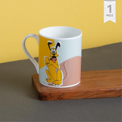 Image of Clay Craft - Official Disney Mugs : Pluto Print, Fine Ceramic Coffee Mug, 360 Ml |Cartoon Character Gift Mug for Kids & Adults | Microwave & Dishwasher Safe