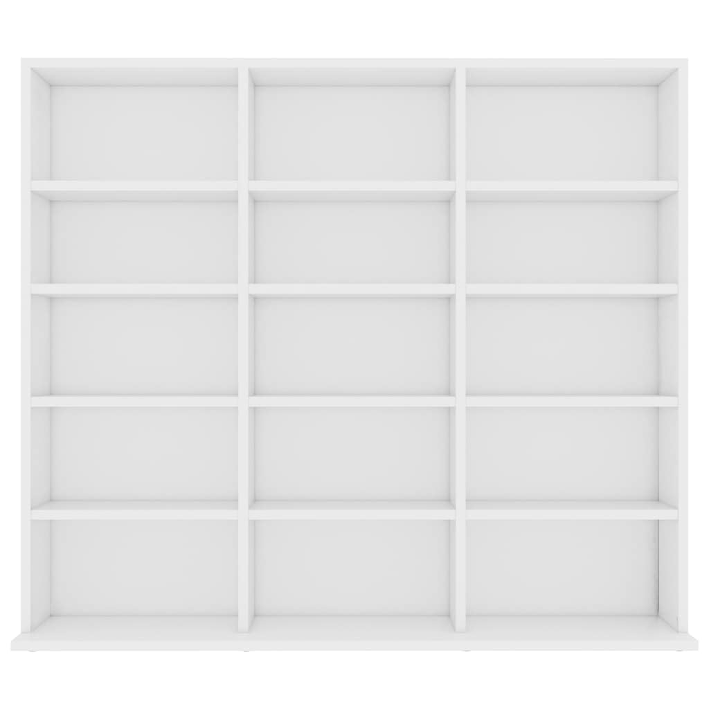 ACAGALA CD DVD Blueray - Mensola per CD con 15 scomparti, colore: bianco, 100 x 23 x 89,5 cm, libreria da parete per collezioni e vetrina