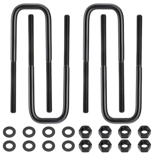 Square Bend U-Bolts, 9.5" Long x 2.5" Wide x 9/16" Thread