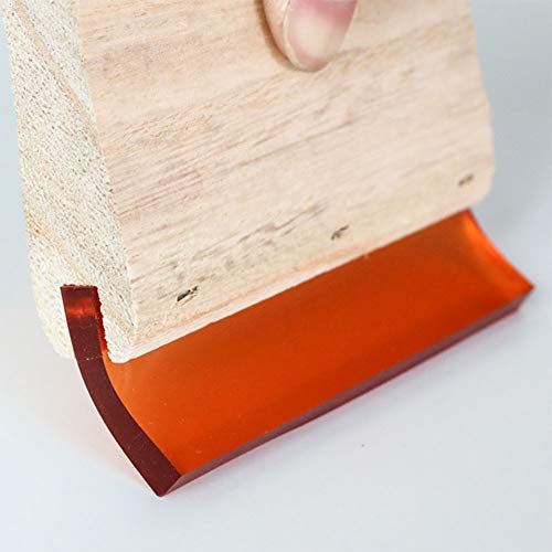 Screen Printing Squeegee, zosenda 2 Pcs 75 Durometer Wood Ink Scraper Silk Stencil Squeegee for Screen Printing (9.8 in & 3.9 in)