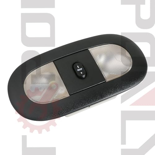 Image of Overhead Console LED Dome Map Light Lamp | for 08-10 Ford Super Duty Extended Cab /SuperCrew & 04-08 Ford F150 | Replaces 8C3Z-25519A70-AA 8C3Z25519A70AA Interior Cab Lights with Sunroof Switch (Black)