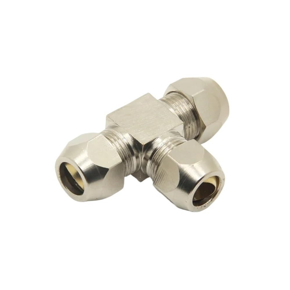 Atjfkywsg One Color 1Pc Brass T-Tee Pneumatic Fittings - 6Mm To 16Mm Compression Ferrule Joint For Pu/Nylon Tubes(6Mmx16mmx16mm)