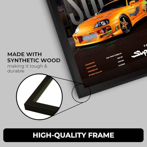 Image of Supra MK4 Poster | Framed MK4 Supra Poster A4 Sized (31 x 23 cm) | JDM Car Posters for Wall, Gift for Boys, Hypercar Frames | Japanese Car Posters for Wall, Bedroom, Hostel, Study Area, Hostel (F 058)