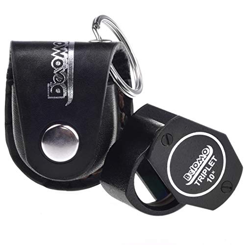 Jewelers Loupe 10x BelOMO Triplet Magnifier with Leather CASE - Keychain Version. 21mm (.85") Folding Magnifier