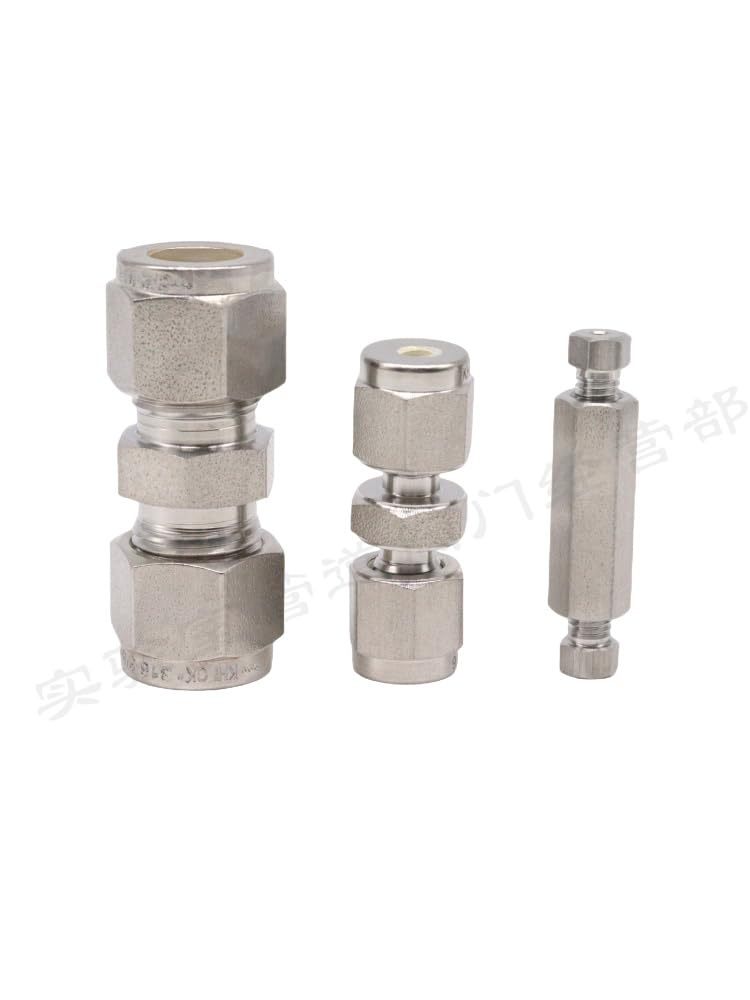 1/16" 1/8" 1/4" 3/8" 1/2" 3/4" 1" 2/3/4/6/8/10mm Tube Compression Union SUS316L Stainless Steel Pipe Fitting(1l2-1l2 Inch)