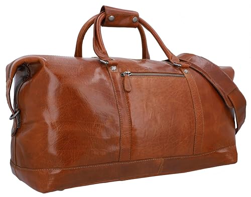 Gusti Leder Weekender Herren Ruben - Reisetasche Herren aus Echtleder in Braun - 36 L Vintage Sporttasche für Kurztrips & Wochenendausflüge