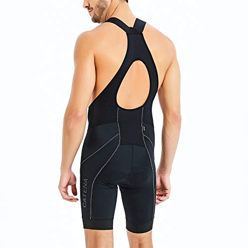 CATENA Men\'s Cycling Bib Shorts 3D Padded Bike Short Breathable Bicycle Tights Black