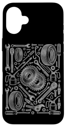 ���J�j�b�N�K���[�W �O���t�B�b�N ���J�j�b�N�G���W�j�A �X�}�z�P�[�X iPhone 16 Plus �p