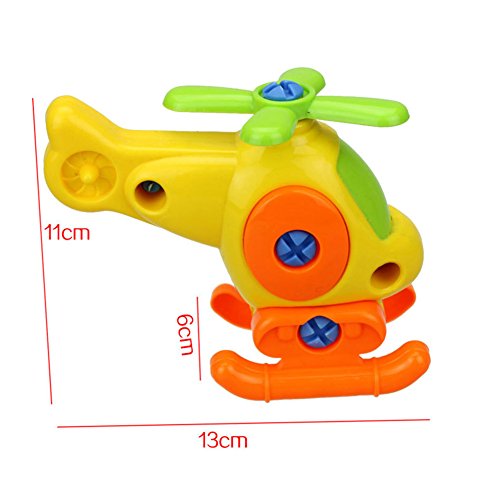 SoundsBeauty Early Learning Airplane Puzzle for Kids Disassembly Assembly Puzzle Educational DIY Toys Helicopter - Thumbnail 3