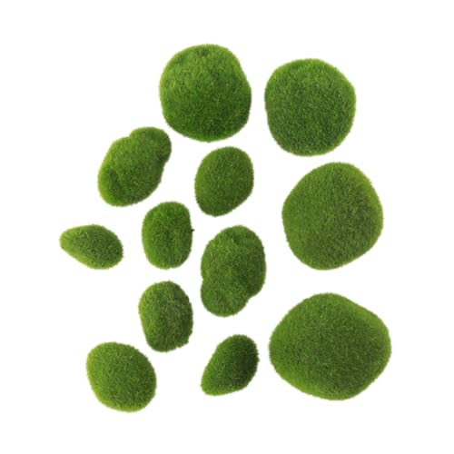 Beatifufu 12 Piezas Piedra Musgo Simulada Realista para Decoración de Acuarios y Terrarios Frascos de Vidrio Adorno Natural para Peceras y Jardines Miniatura