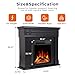 43” Electric Fireplace Mantel Freestanding Electric Fireplace, Remote Control, Adjustable Led Flame, 750W/1500W Black