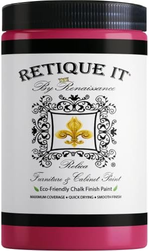 Retique It Chalk Furniture Paint by Renaissance DIY, 32 Fl Oz (Pack of 1), 54 Cerise, 32 Ounce