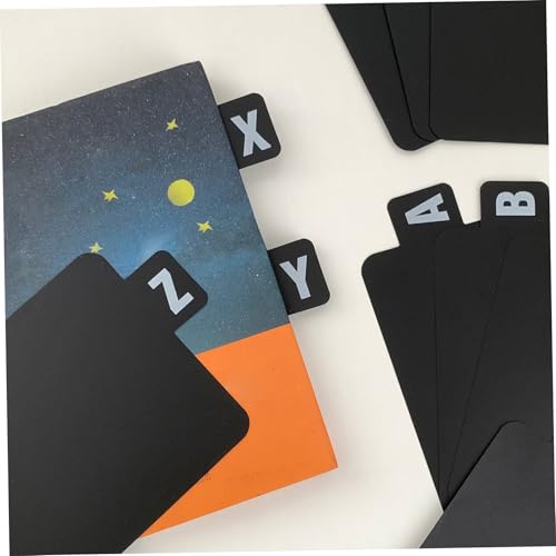 26 divisórias de discos premium, 14,5 x 12 cm, divisórias de disco de vinil pretas com abas do alfab