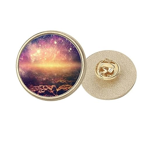 Broche ronde constellation et nébuleuse dorée pour illuminer vos tenues