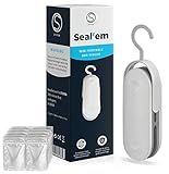 Stifer Mini Bag Sealer includes 10 Bags, Handheld Heat Vacuum Sealers, Bag Sealer Heat Seal, 2 in 1 Heat Sealer and Cutter Handheld Portable Bag Resealer Sealer for Bags Sealer