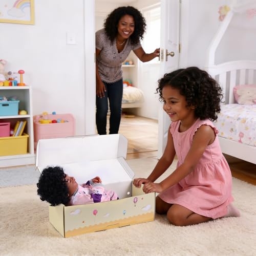 Muñeca Reborn Realista Bebé Negra 43 cm con Kit de Alimentación miniatura 7